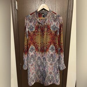 Kut from the Kloth Boho Paisley Tunic Shirt Dress 8/M